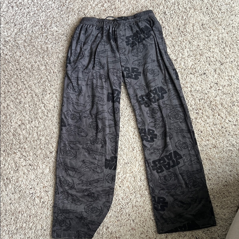 Star Wars Charcoal and Black Men's fleece pants like new